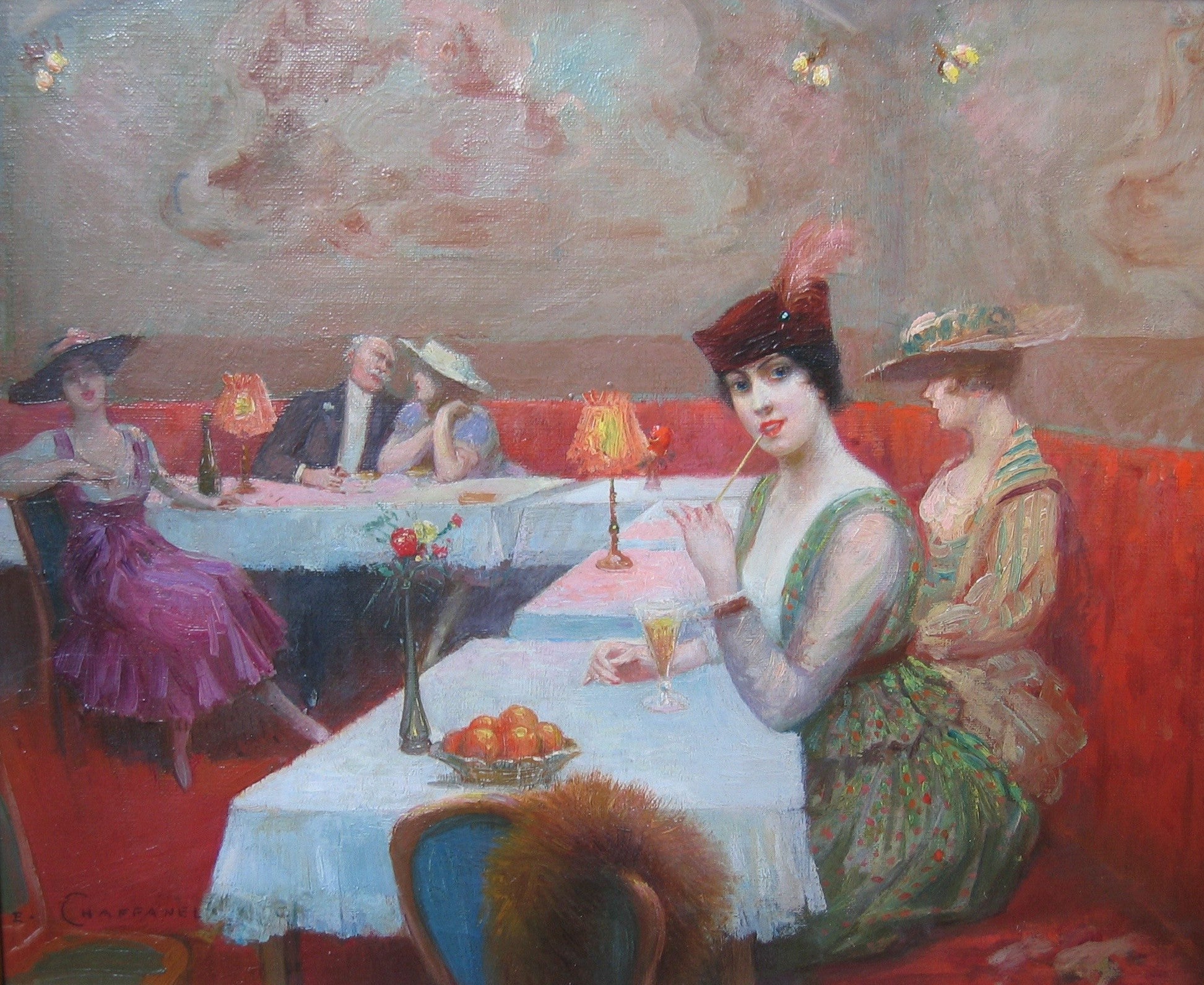 Une Soiree Parisienne by Eugene Chaffanel,A3(16x12")Poster