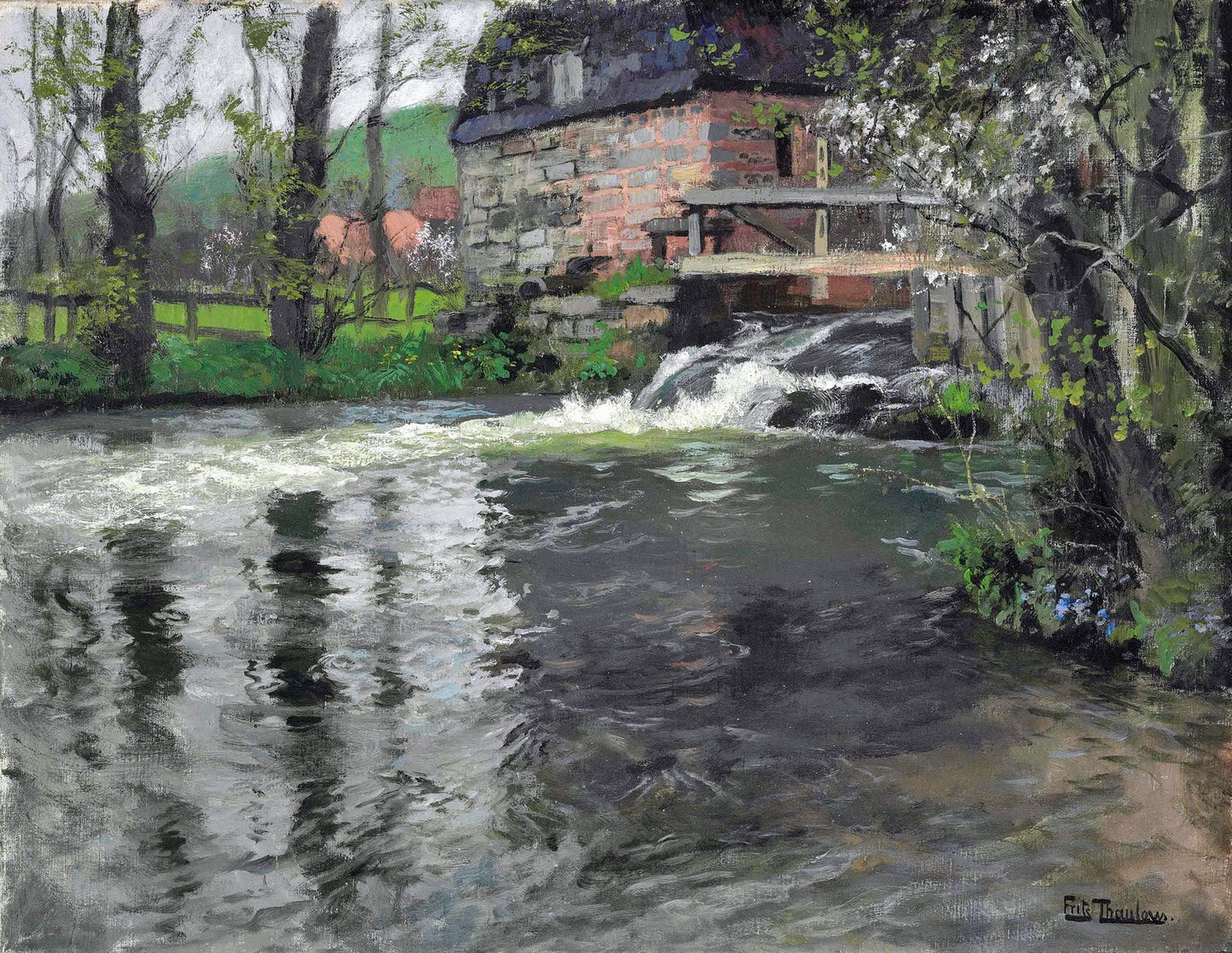 The Cascade, vintage artwork by Fritz Thaulow, 12x8" (A4) Poster