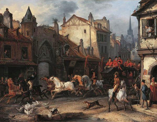 Return from Hunting, vintage artwork by Carle Vernet, 12x8" (A4) Poster