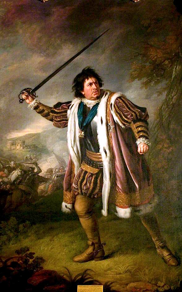 David Garrick, as Richard III, vintage artwork by Sir Nathaniel Dance-Holland, 12x8" (A4) Poster