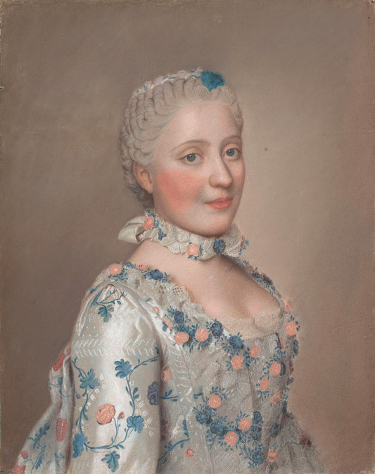 Portrait of Marie-Josèphe of Saxony, Dauphine of France, vintage artwork by Jean-Étienne Liotard, 12x8" (A4) Poster