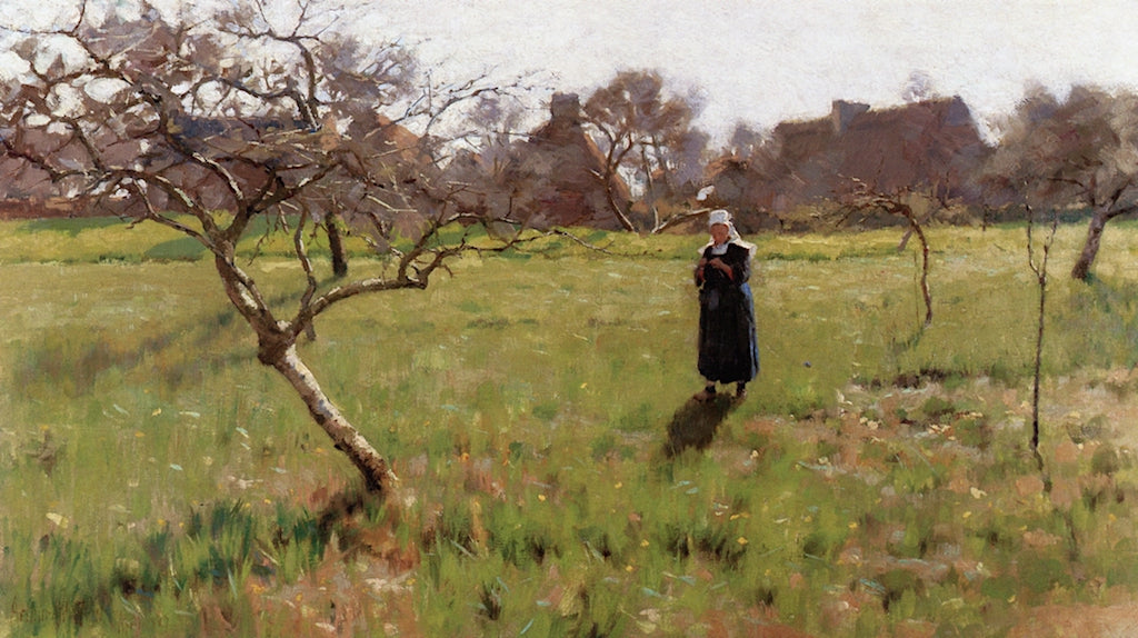 Brittany Field with Figure by Arthur Wesley Dow,A3(16x12")Poster