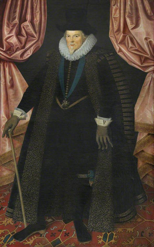 Thomas Cecil (1542–1623), 1st Earl of Exeter, vintage artwork by Attributed to Michiel Jansz. van Mierevelt, 12x8" (A4) Poster