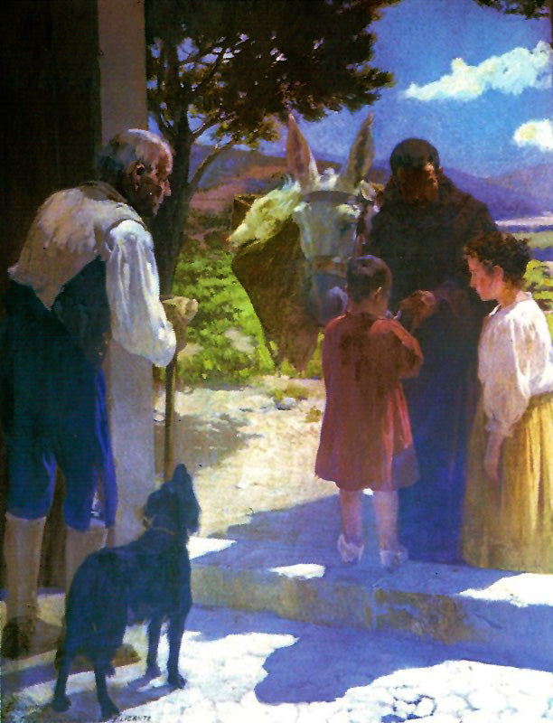 Escena en la Iglesia, vintage artwork by Fernando Cabrera Canto, 12x8" (A4) Poster