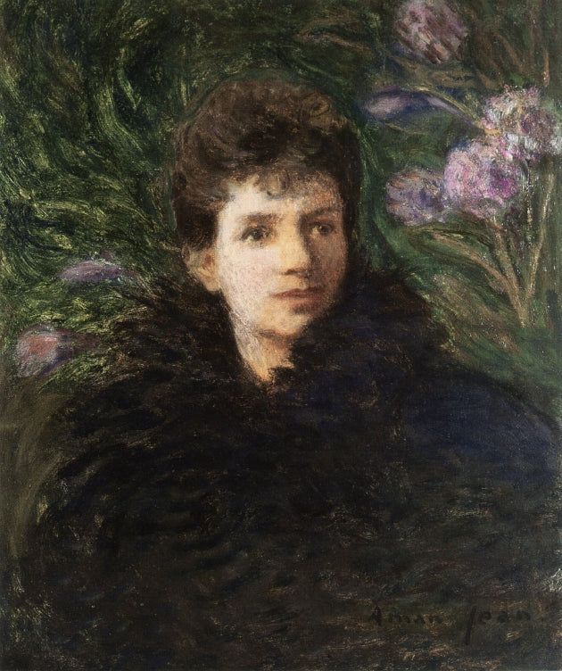 Young Woman with Violet Flowers by Edmond-Franaois Aman-Jean,A3(16x12