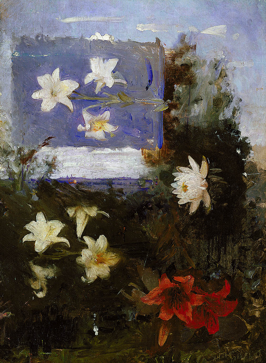 Flower Studies, vintage artwork by Abbott Handerson Thayer, 12x8" (A4) Poster