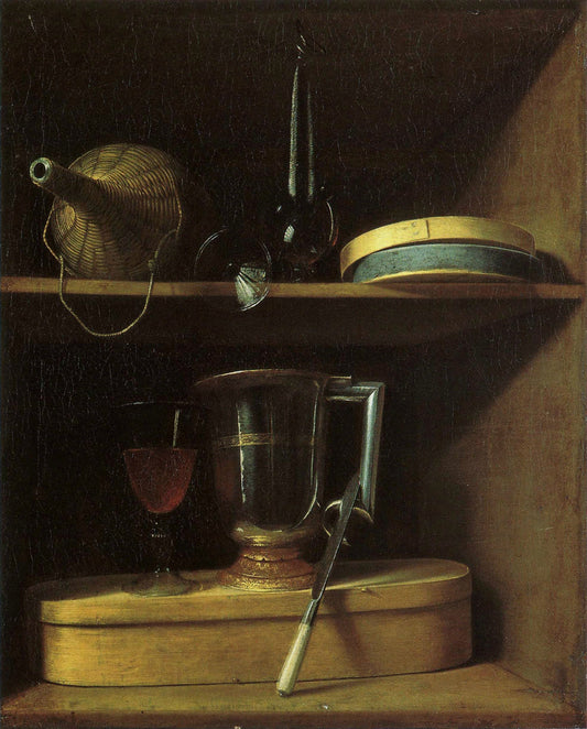 Still life with the ewer, vintage artwork by Sebastien Stoskopff, 12x8" (A4) Poster