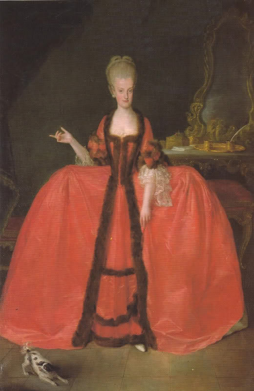 Portrait of Maria Carolina of Austria, vintage artwork by Giuseppe Bonito, 12x8" (A4) Poster