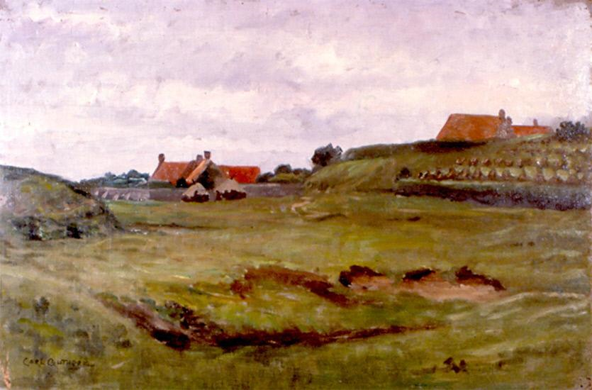 Countryside, Ambleteuse, France, vintage artwork by Carl Gutherz, 12x8" (A4) Poster