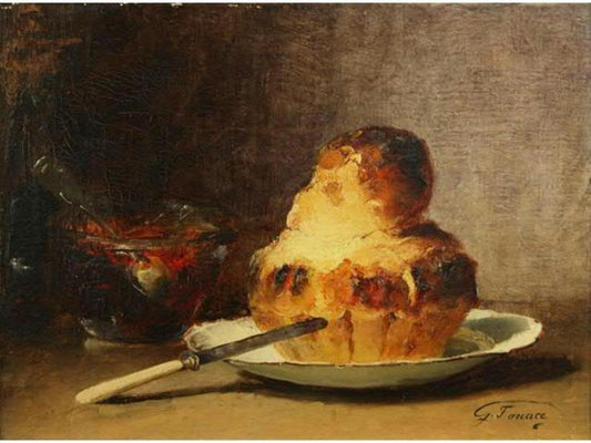 La Brioche, vintage artwork by Guillaume-Romain Fouace, 12x8" (A4) Poster