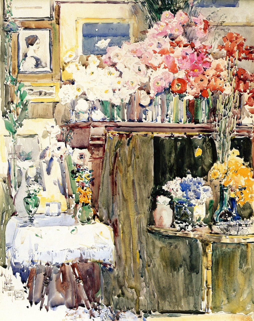 The Altar and the Shrine, vintage artwork by Childe Hassam, 12x8" (A4) Poster