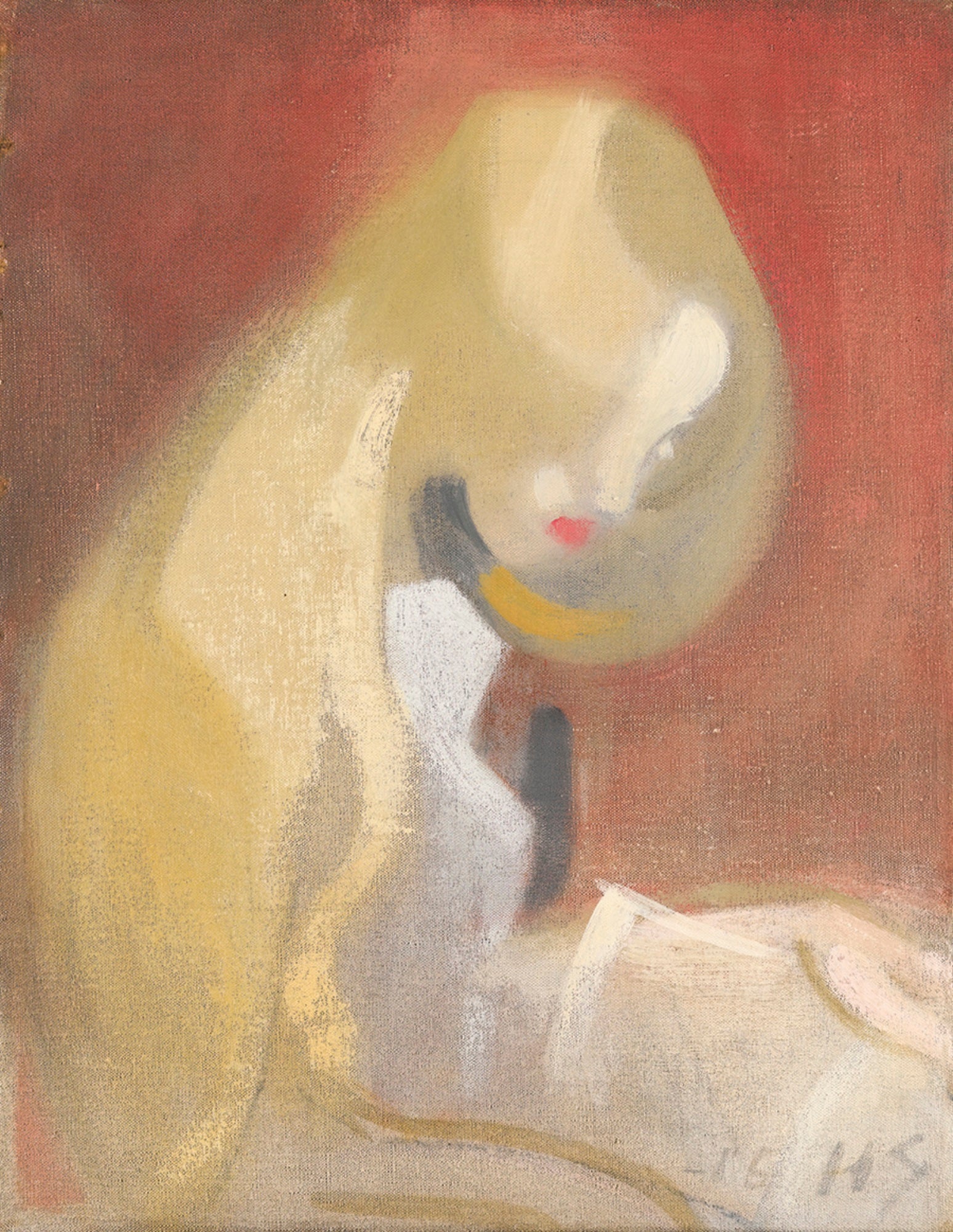 Girl with Blond Hair, vintage artwork by Helene Schjerfbeck, 12x8" (A4) Poster