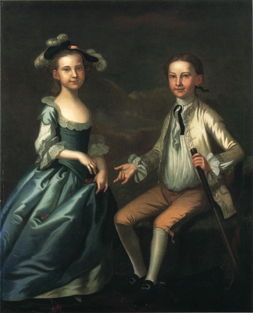 Warner Lewis II and Rebecca Lewis, vintage artwork by John Wollaston, 12x8" (A4) Poster
