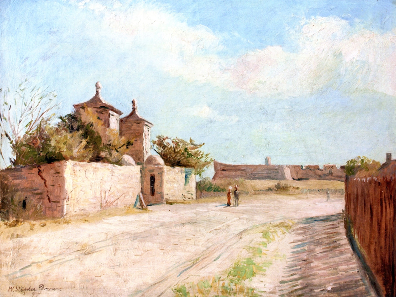 Gates of St. Augustine, vintage artwork by William Staples Drown, 12x8" (A4) Poster