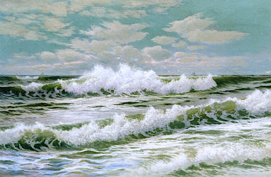 Crashing Waves, vintage artwork by George Howell Gay, 12x8" (A4) Poster