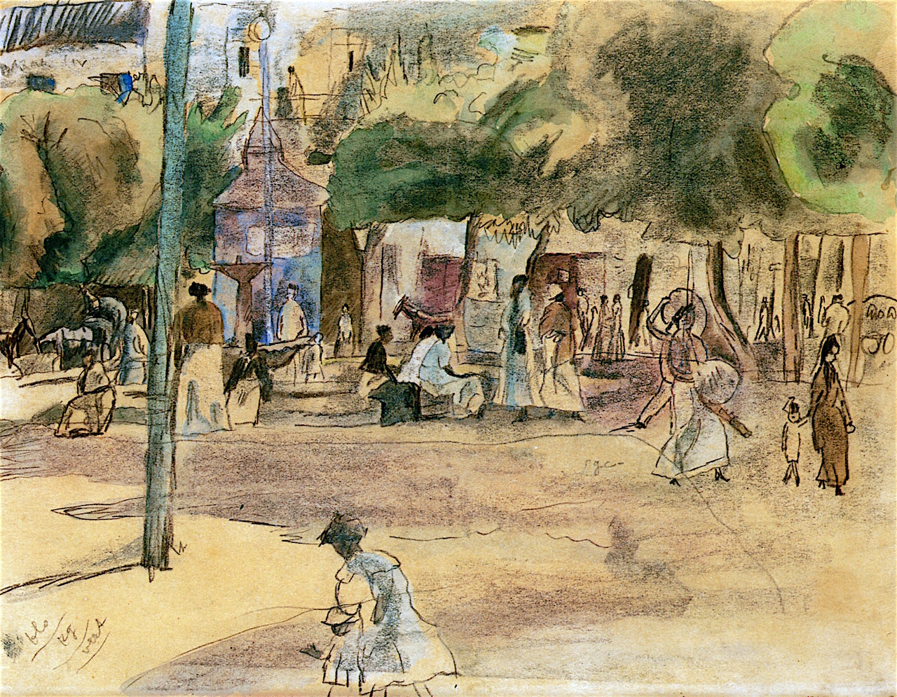 Cuban Scene, vintage artwork by Jules Pascin, 12x8" (A4) Poster