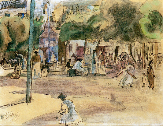 Cuban Scene, vintage artwork by Jules Pascin, 12x8" (A4) Poster