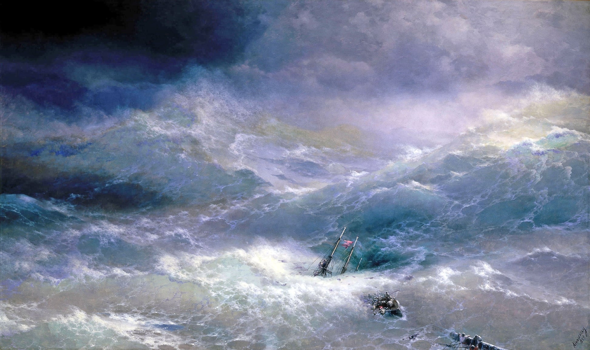 The Billow, vintage artwork by Ivan Constantinovich Aivazovsky, A3 (16x12") Poster Print