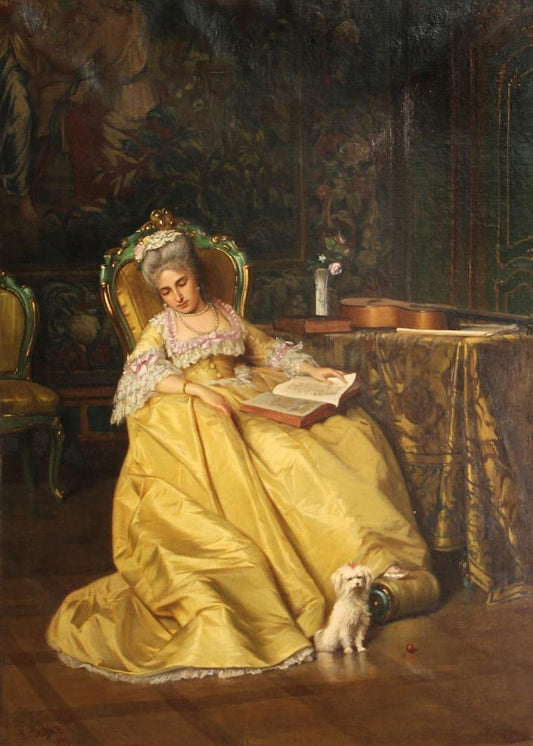 A Restful Moment, vintage artwork by Leonardo Gasser, 12x8" (A4) Poster