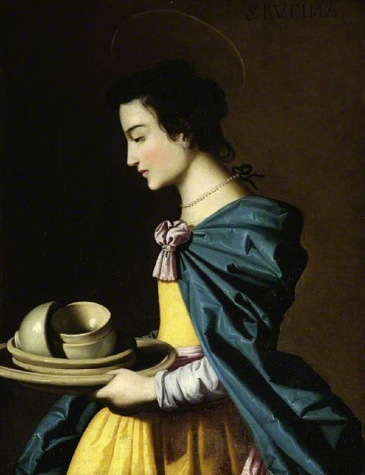 Saint Rufina, vintage artwork by Workshop of Francisco de Zurbarán, 12x8" (A4) Poster