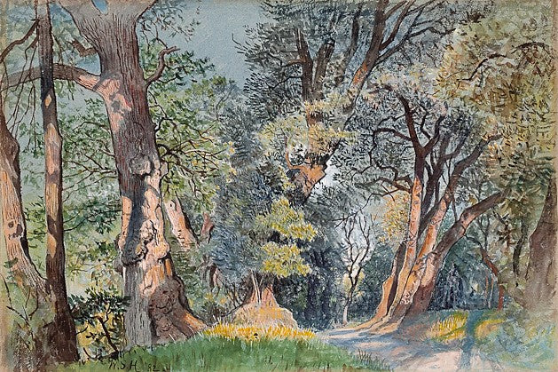 Albano, Villa Doria, vintage artwork by William Stanley Haseltine, 12x8" (A4) Poster