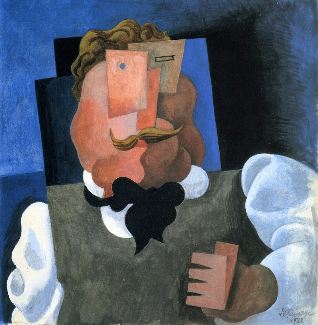 Blond Man, vintage artwork by Roger de la Fresnaye, 12x8" (A4) Poster