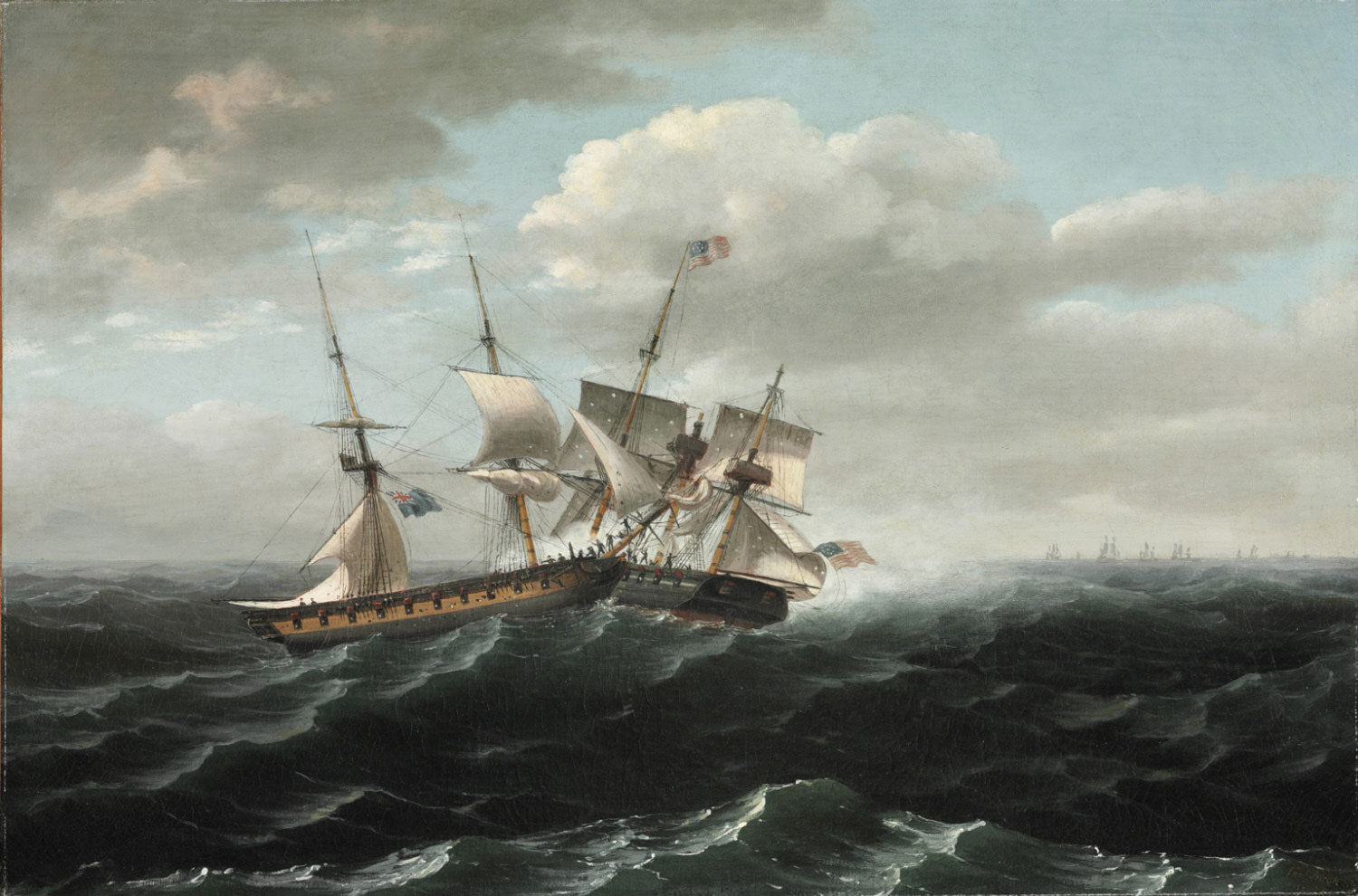 The Wasp and the Frolic, vintage artwork by Thomas Birch, 12x8" (A4) Poster