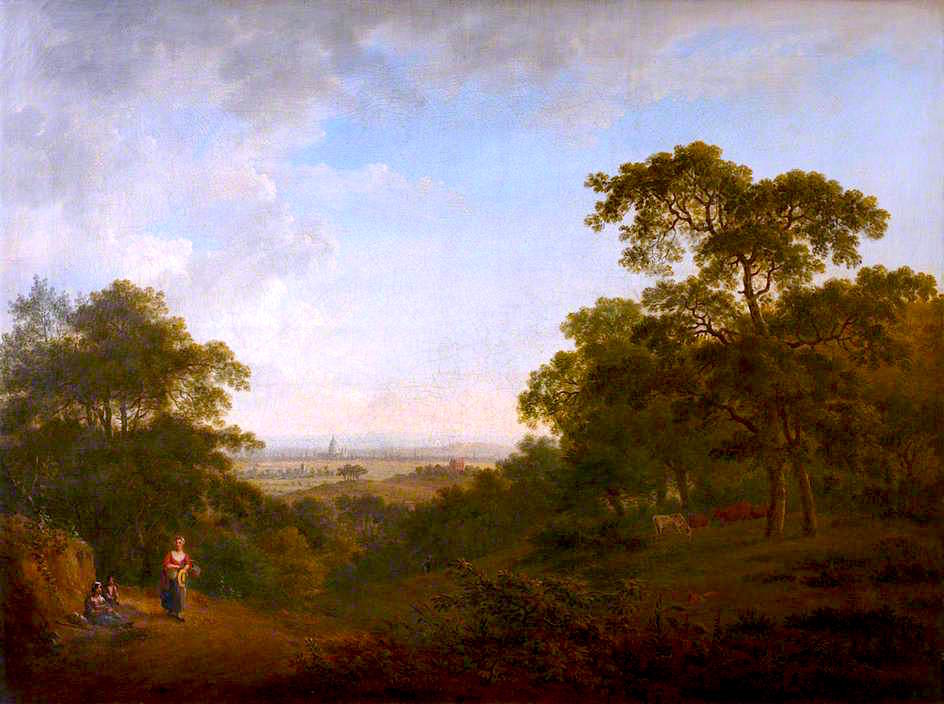 Looking over London, vintage artwork by Anthony Devis, 12x8" (A4) Poster