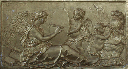 Clio ecrivant l'histoire du Roi (Clio Writing the King's History), vintage artwork by Antoine Coysevox, 12x8" (A4) Poster