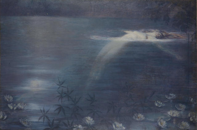 Moonlight Pool, vintage artwork by Philip Leslie Hale, 12x8" (A4) Poster