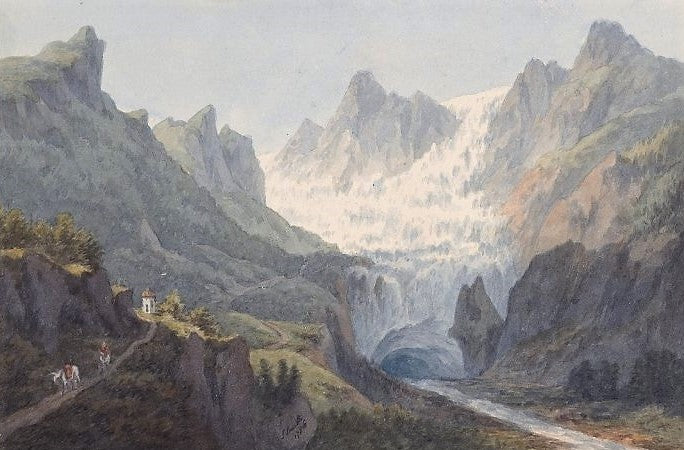 The Source of the Rhone, vintage artwork by John Warwick Smith, 12x8" (A4) Poster