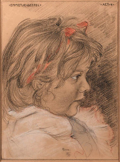 Emmetje Gestel aged 4 by Leo Gestel,16x12(A3) Poster