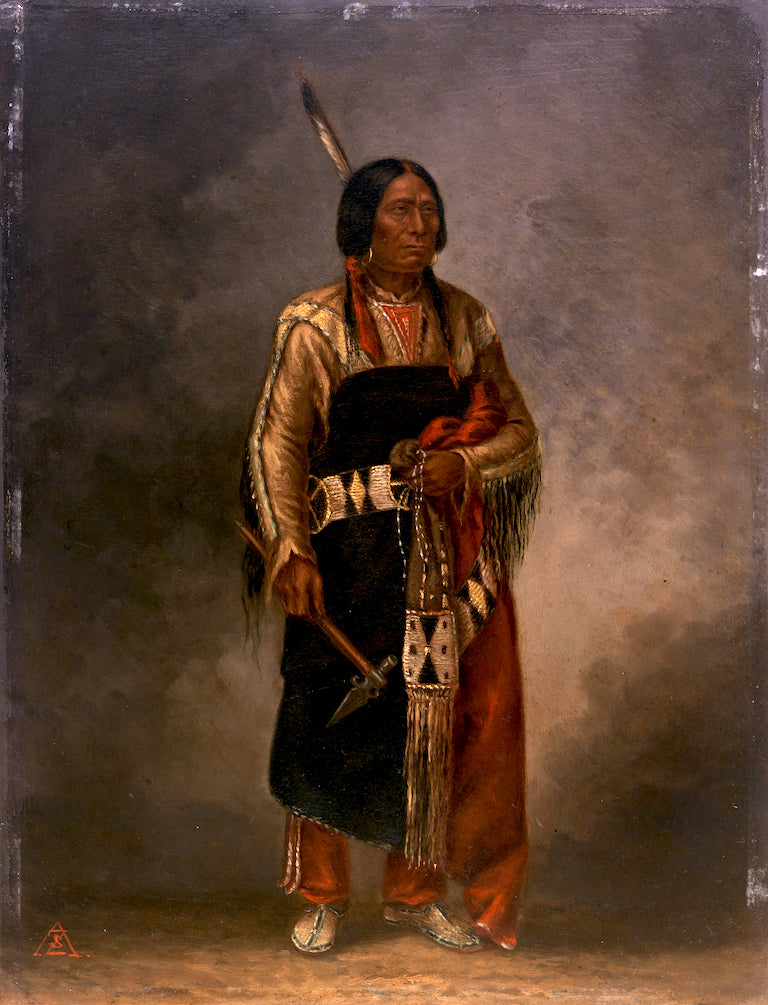 Mak-phe-ah-luta (Red Cloud), vintage artwork by Antonio Zeno Shindler, 12x8" (A4) Poster