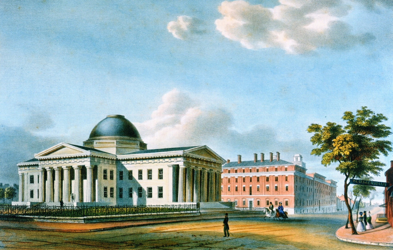 St. Louis Court House, vintage artwork by John Caspar Wild, A3 (16x12") Poster Print