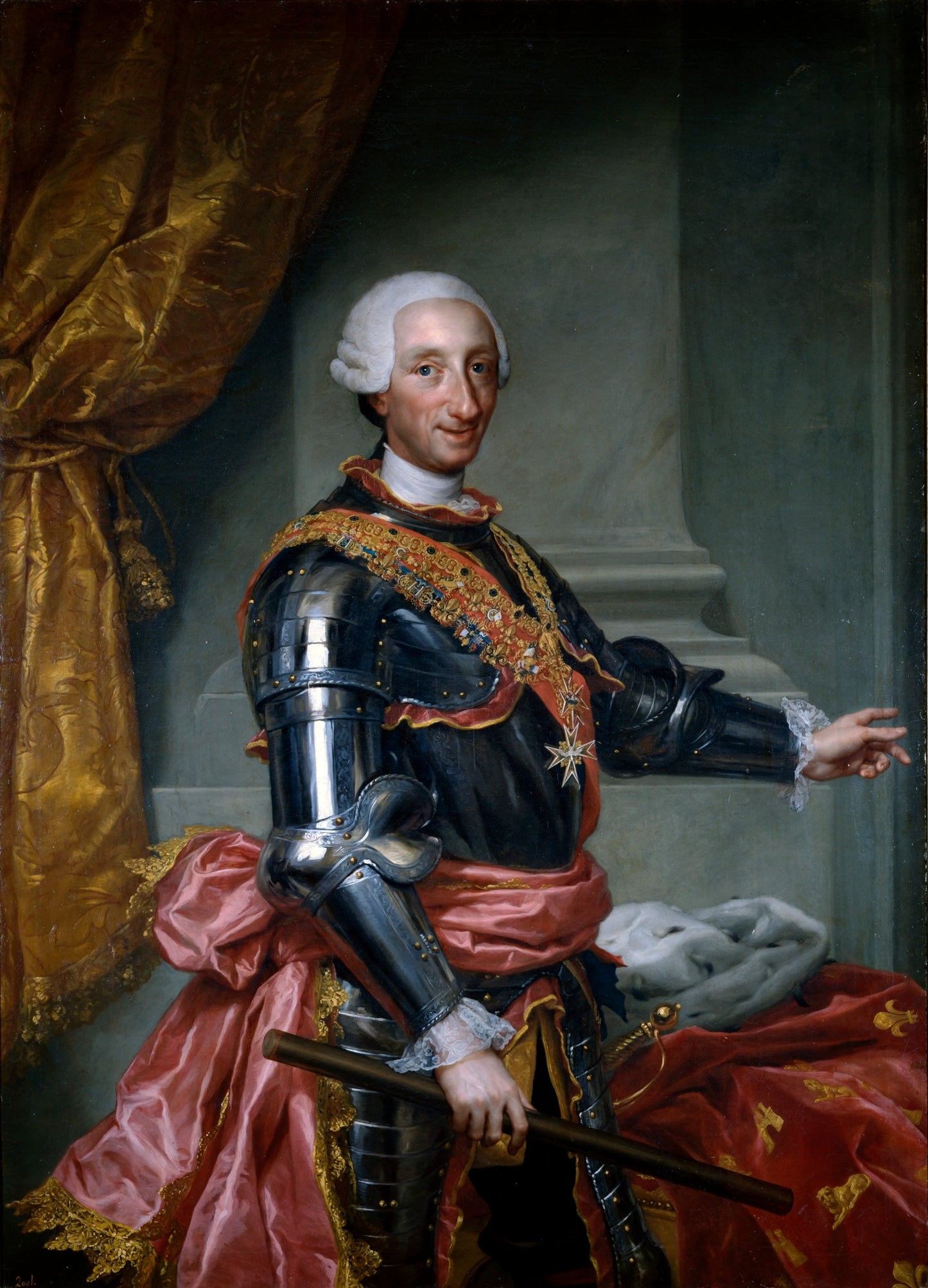 Carlos III, vintage artwork by Anton Raphael Mengs, 12x8" (A4) Poster