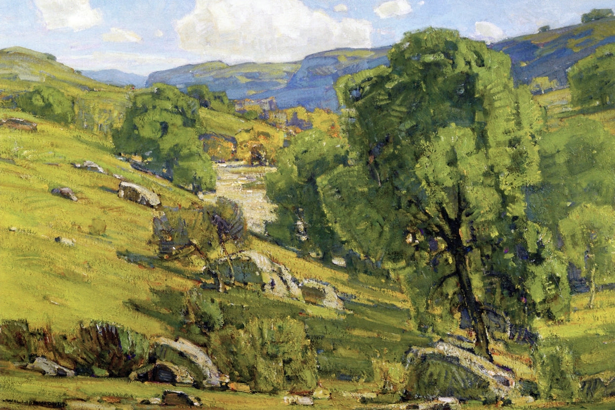 Claremont Oaks, vintage artwork by William Wendt, 12x8" (A4) Poster