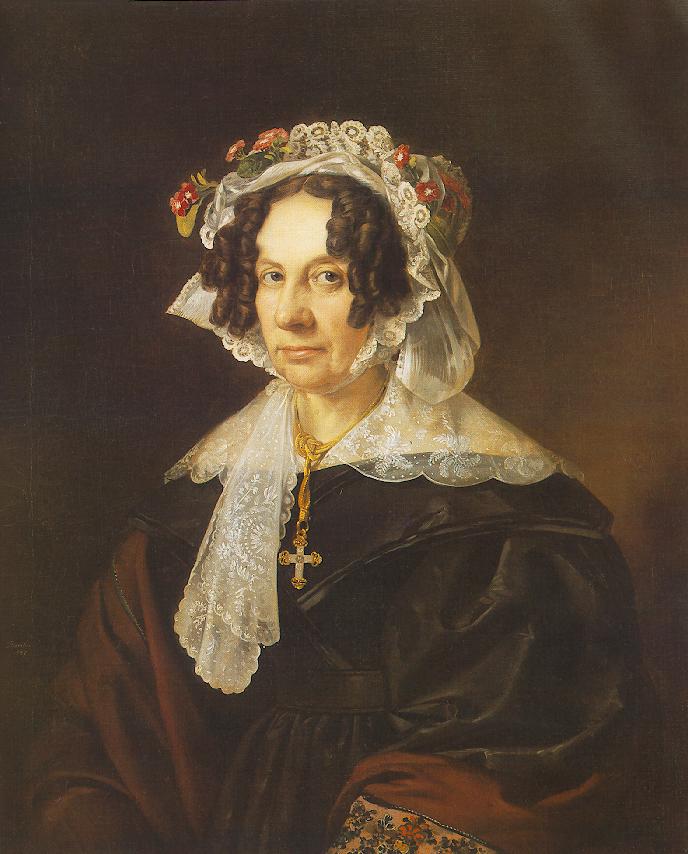 Portrait of Ms. Konkoly, vintage artwork by Miklós Barabás, A3 (16x12") Poster Print