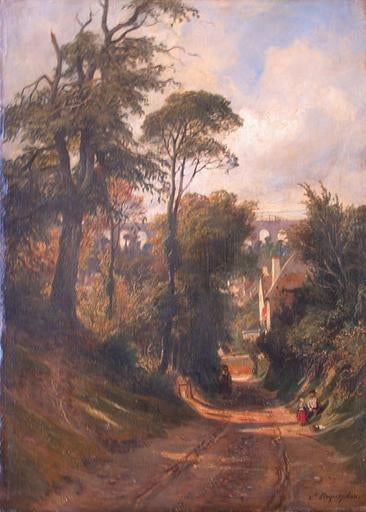 Vue de Val Fleuri, vintage artwork by Camille-Joseph-Étienne Roqueplan, A3 (16x12") Poster Print