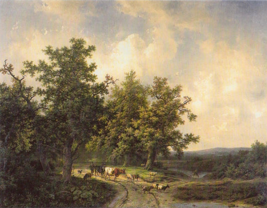 Herdsman on a Path, vintage artwork by Barend Cornelis Koekkoek, A3 (16x12") Poster Print
