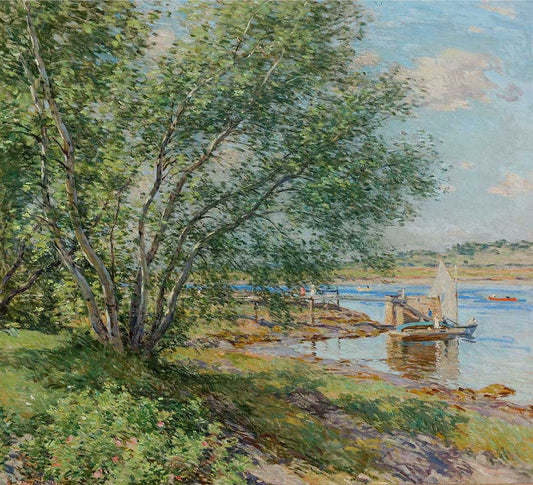 Birches in June, vintage artwork by Willard Leroy Metcalf, 12x8" (A4) Poster