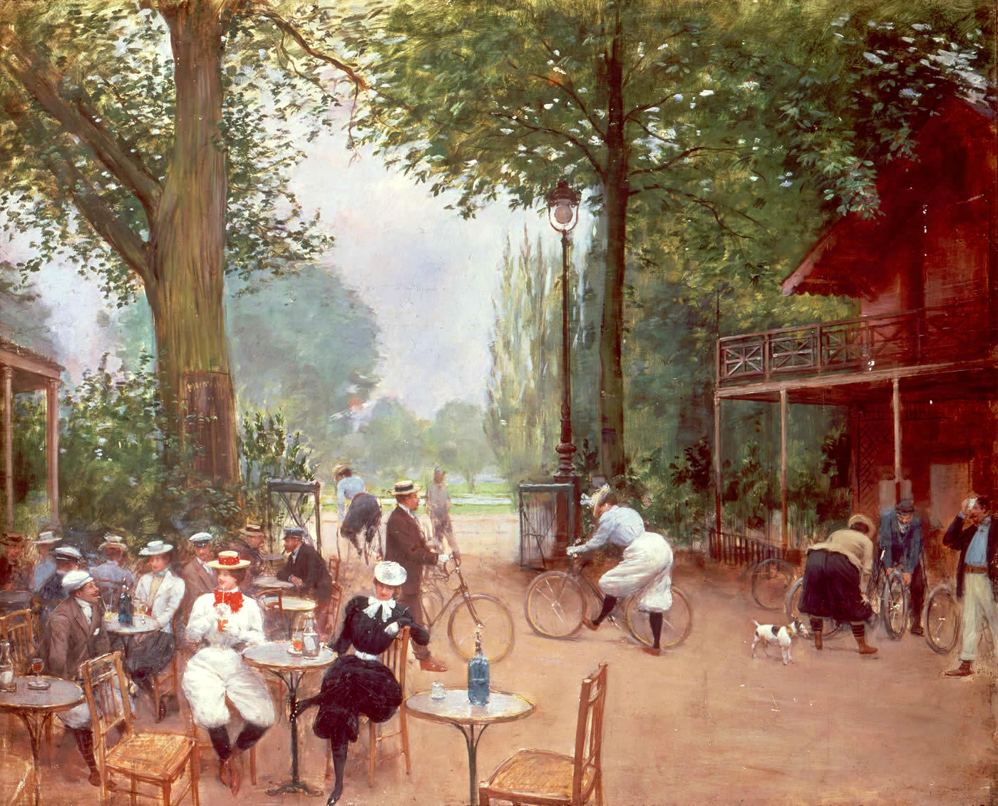 Le Chalet du Cycle au Bois de Boulogne, vintage artwork by Jean-Georges Beraud, 12x8" (A4) Poster