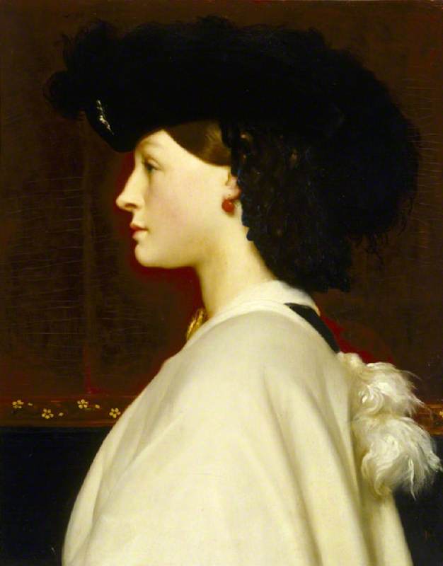 Augusta Frances Anne Hoare, Mrs William Angerstein, vintage artwork by Sir Frederic Lord Leighton, 12x8" (A4) Poster