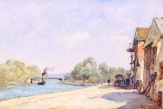 A Bridge over the Oise, vintage artwork by Paul-Desire Trouillebert, 12x8" (A4) Poster