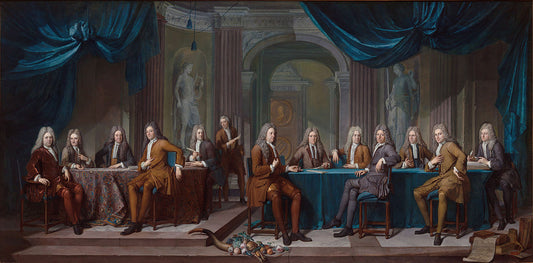 Members of the Magistrate of The Hague, vintage artwork by Carel de Moor, 12x8" (A4) Poster
