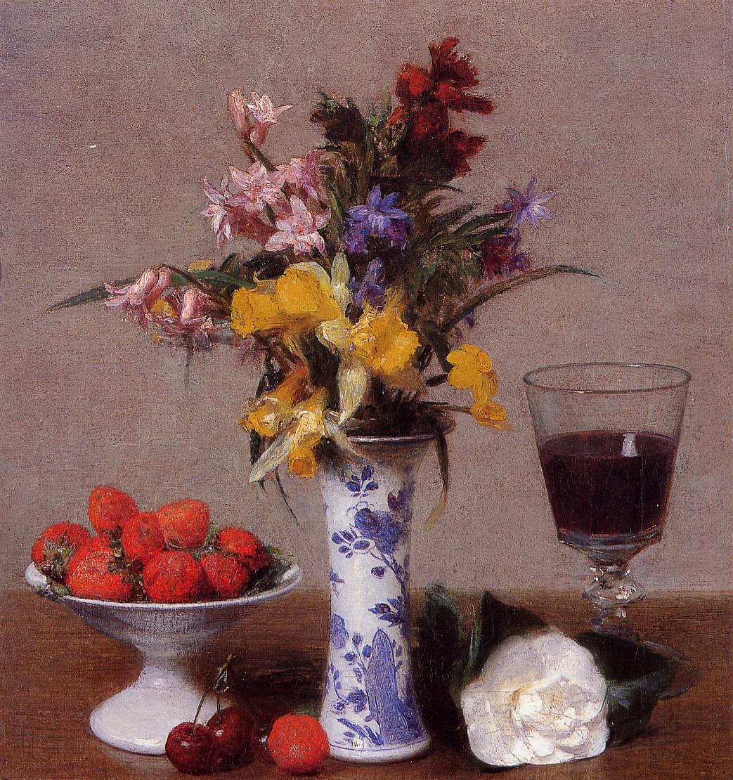 The Bethrothal Still Life, vintage artwork by Henri Fantin-Latour, 12x8" (A4) Poster