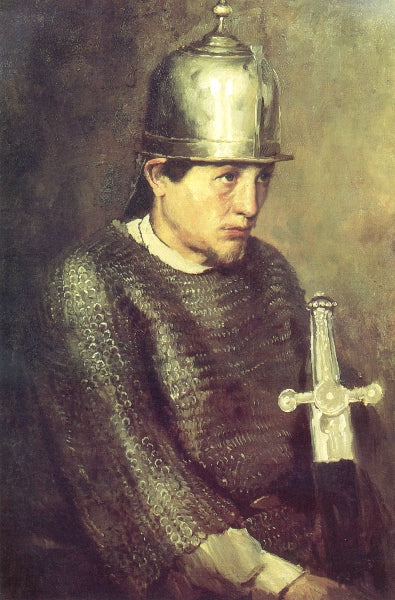 Knight, vintage artwork by Viktor Mikhaylovich Vasnetsov, 12x8" (A4) Poster