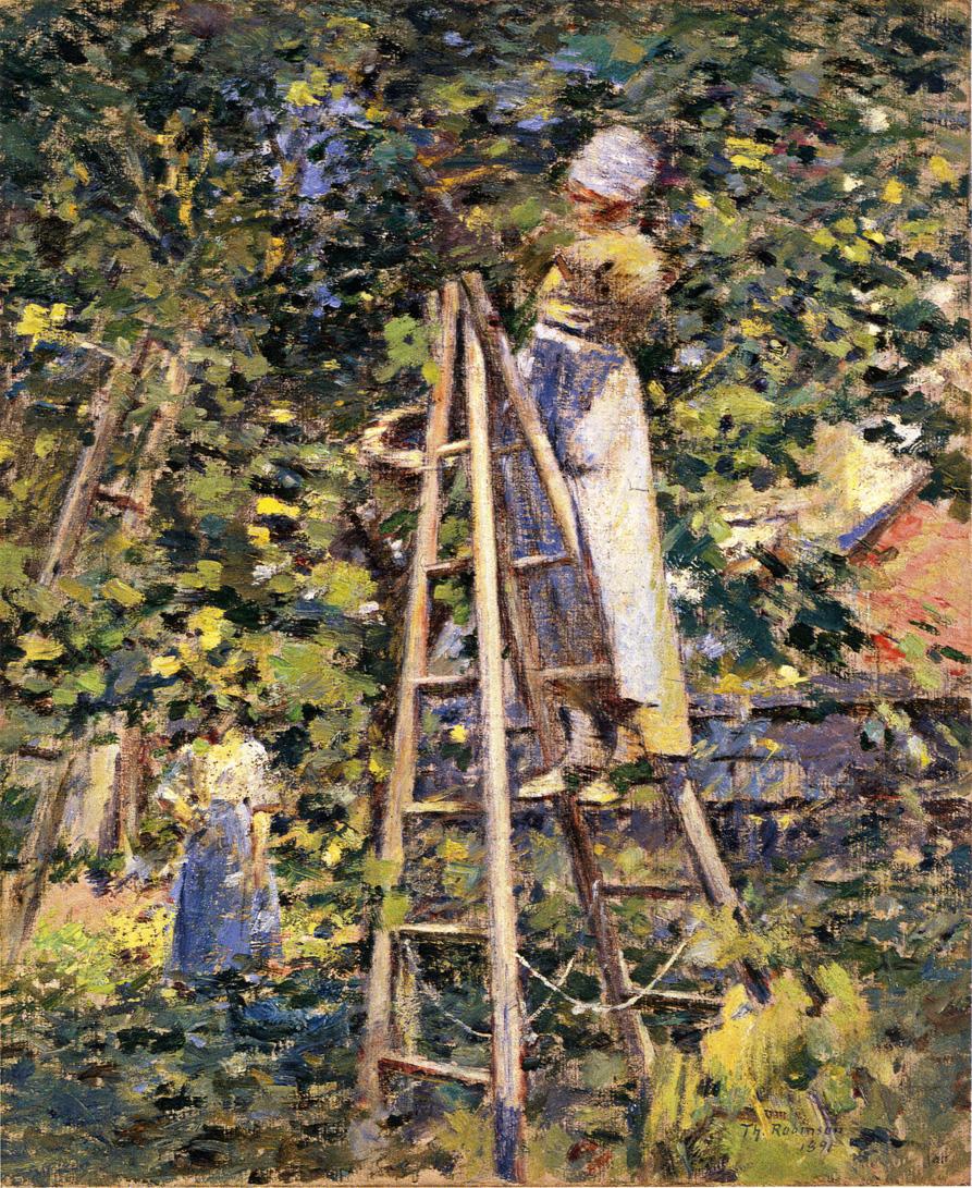 Gathering Plums by Theodore Robinson,A3(16x12")Poster