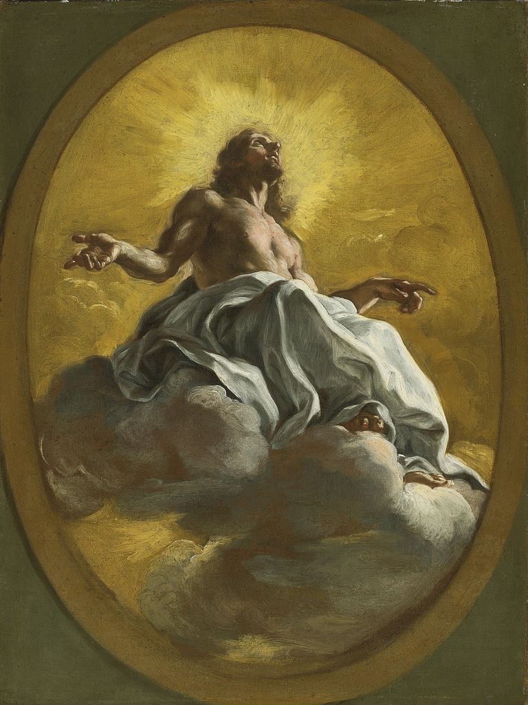 Christ in Glory, vintage artwork by Giovanni Battista Gaulli, 12x8" (A4) Poster