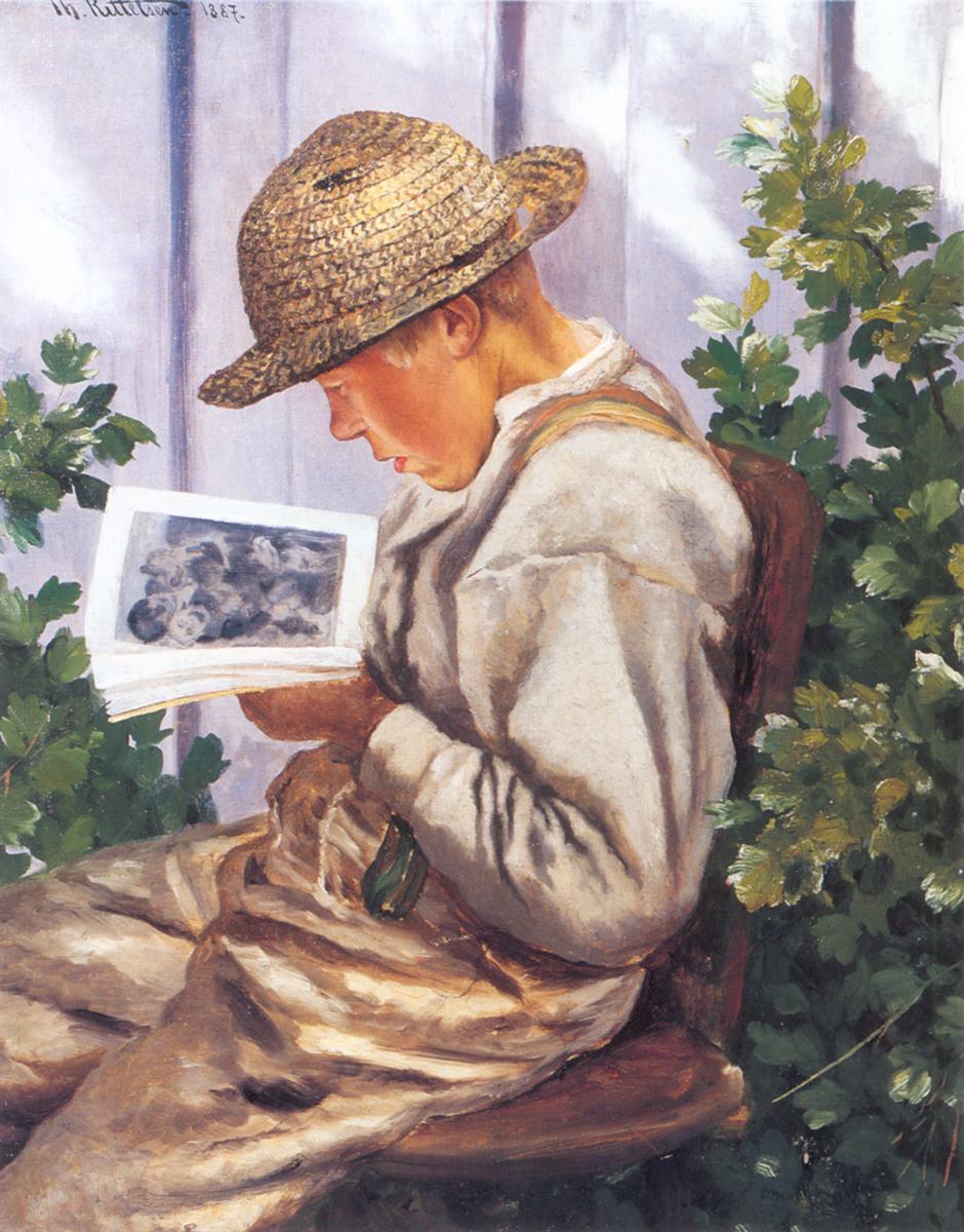 Kristian Hjerteknuser, vintage artwork by Theodor Severin Kittelsen, 12x8" (A4) Poster