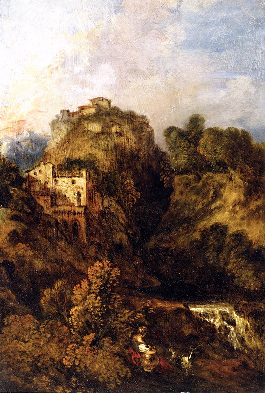 Landscape with Goat, vintage artwork by Jean-Antoine Watteau, 12x8" (A4) Poster